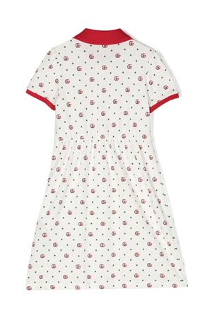 Abito stile polo in cotone bianco GUCCI KIDS | 717991XJE3F9275